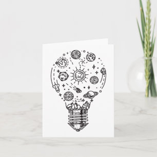Solsystem i docka i bulb inbjudan