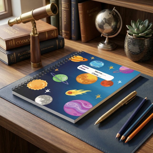 Solsystem med Personligen Sol och planeter Anteckningsbok (Solar System Planets Astronomy Personalized Space Science Notebook for Students
)