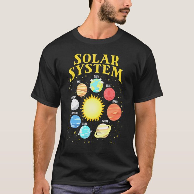 Solsystem med planets rymdplanet 1 t shirt (Framsida)