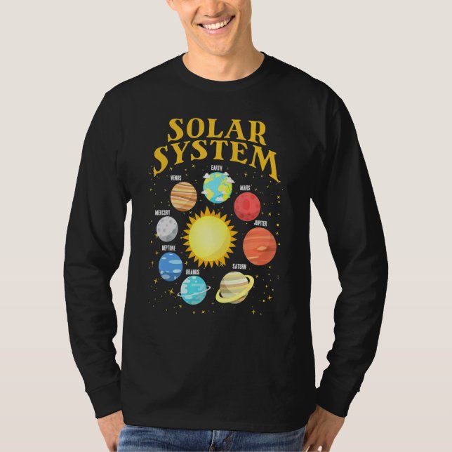 Solsystem med planets rymdplanet 1 t shirt (Framsida)