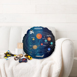 Solsystemens astronaut Spaceship Pluto för utomhus Rund Kudde
