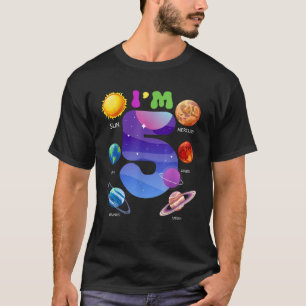 Solsystemens - planeter Cute 5 år gammal 5:e födel T Shirt