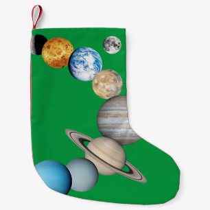 Solsystemens planeter (Färg utbytbar) Liten Julstrumpa
