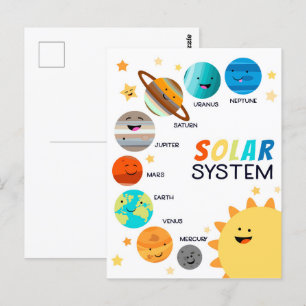 Solsystemens planets rymdutbildning vykort