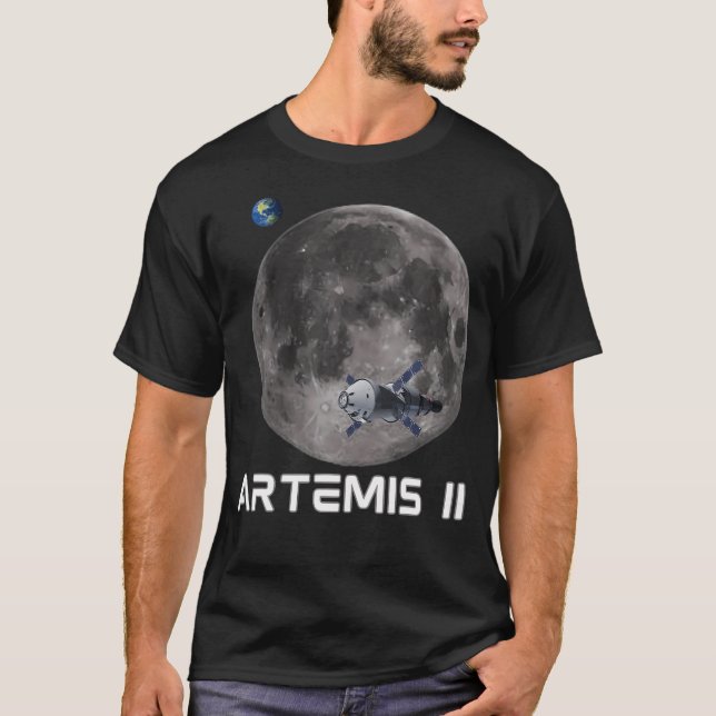 Solsystemet Artemis Ii Jorden Månen Yttre T Shirt (Framsida)