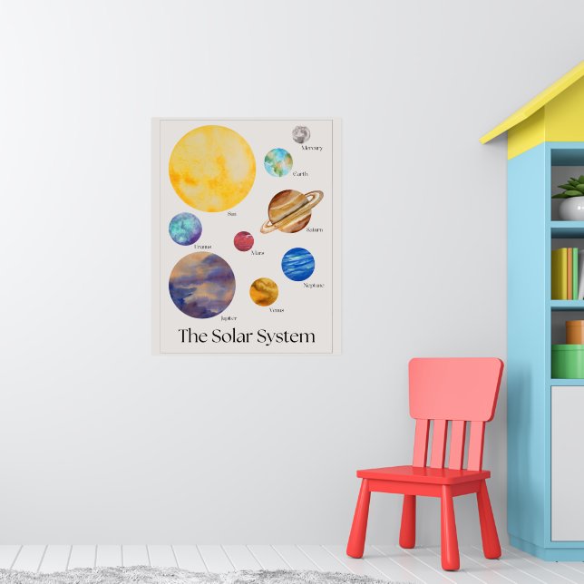 Solsystemet Barns Lärande 24"x30" Affisch (Barnkammare 1)