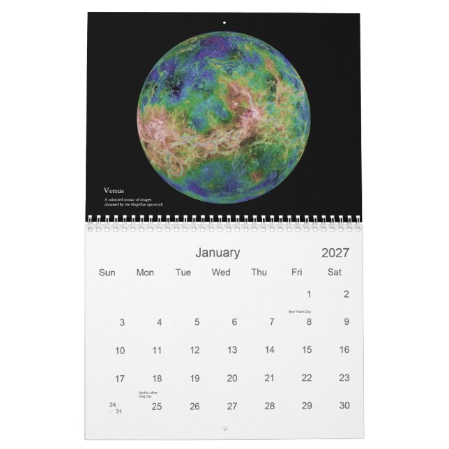 Solsystemet Kalender (Jan 2027)