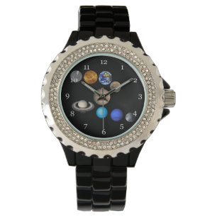 Solsystemet klockan nio planeter. armbandsur