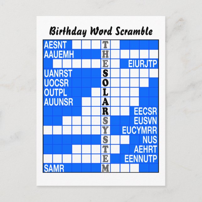 Solsystemet Ord-fördämningen Vykort (Framsida)