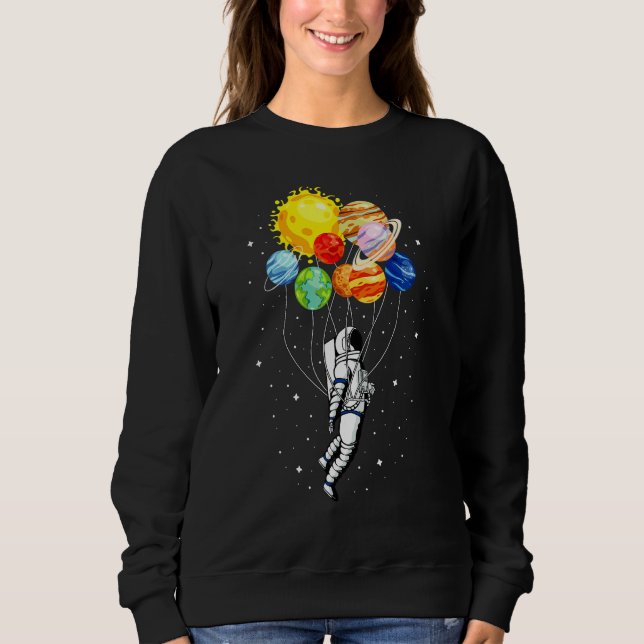 Solsystemet   Rymd Astronaut Ballonger T Shirt (Framsida)