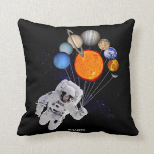 Solsystemet Sol Planeter Astronaut Vintergatan Kudde
