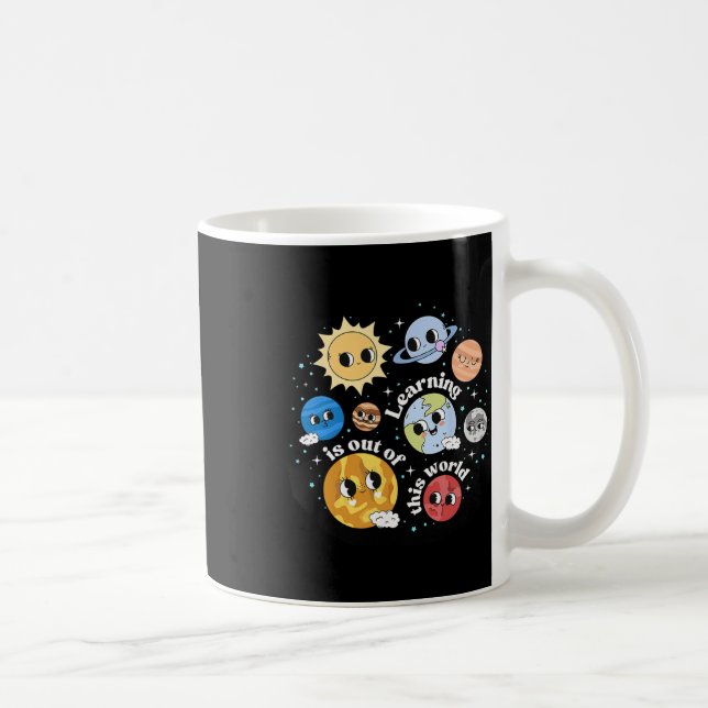 Solsystemets Lärande Är Utomhus Vetenskap Kaffemugg (Höger)