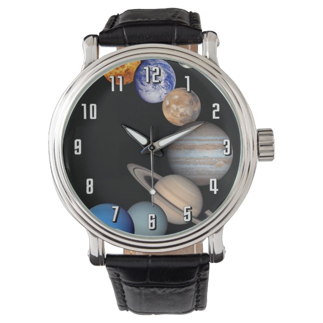 Solsystemets montage JPL Planet Fotos Armbandsur (Framsida)