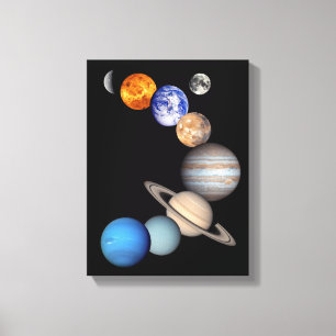 Solsystemets montage JPL planetfoton Canvastryck