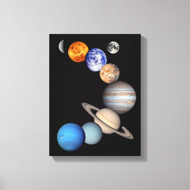 Solsystemets montage JPL planetfoton Canvastryck (Framsida)