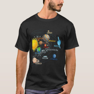 Solsystemets planeter astronomi rymdvetenskap t shirt