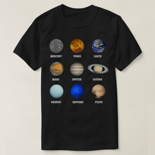 Solsystemets planeter t shirt (Design framsida)