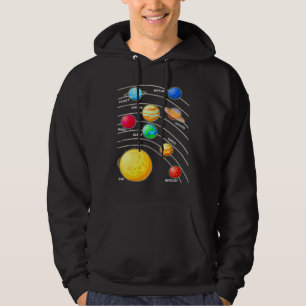 Solsystemets planeter vetenskap rymden pojkar flic hoodie