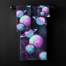 Solsystemglöd | Cosmic Blue Lila Rosa Planet