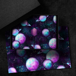 Solsystemglöd | Cosmic Blue Lila Rosa Planet