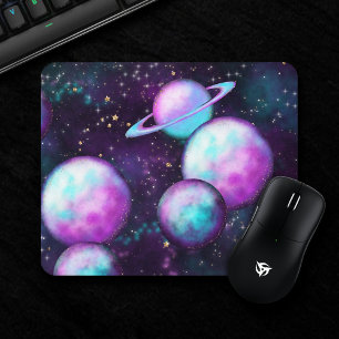Solsystemglöd Cosmic Blue Lila Rosa Planet Musmatta