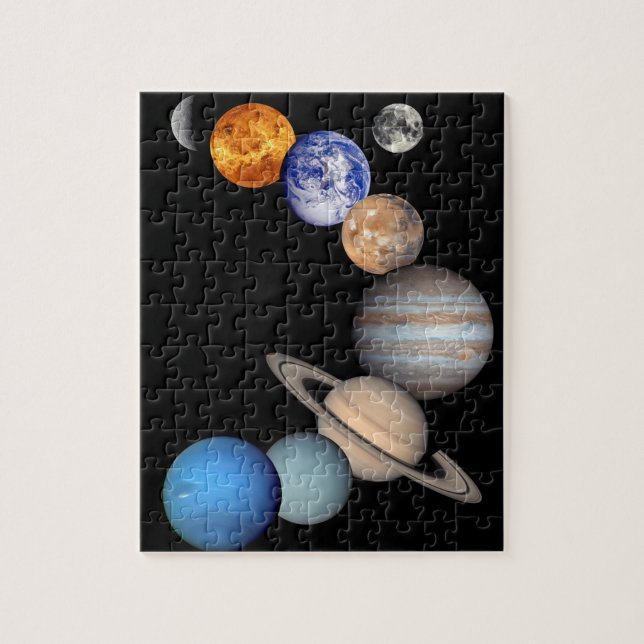 Solsystemmontage JPL Planet Foton Pussel (Vertikal)