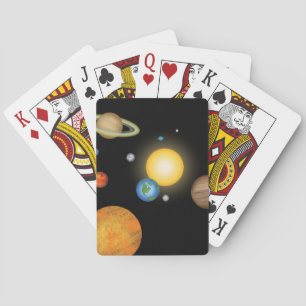 Solsystemplaner i djupt Mörk Casinokort