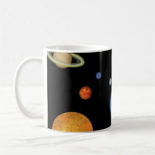 Solsystemplaner i djupt Mörk Kaffemugg
