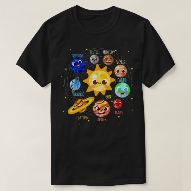 Solsystemplanetens rymd-pluto-Kids framtida Astron T Shirt (Design framsida)
