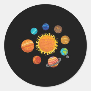 Solsystemplaneter Astronomy Space Science Girls Runt Klistermärke