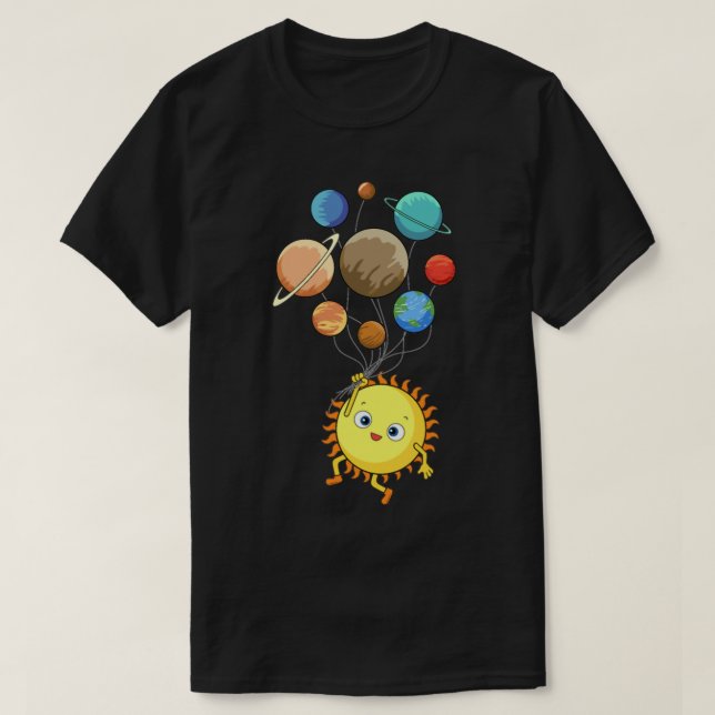 Solsystemplaneter Astronomy Space Science Girls T Shirt (Design framsida)