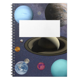 Solsystemplaneter Spiral fotopatbok för bärbara da Anteckningsbok