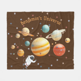 Solsystemplanets Monogram Colorful Kids Coola Fleecefilt