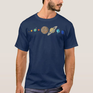 SolsystemPlanets Silhouette-platta design T Shirt