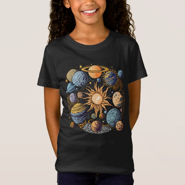 Solsystemsgrafik T Shirt (Framsida)