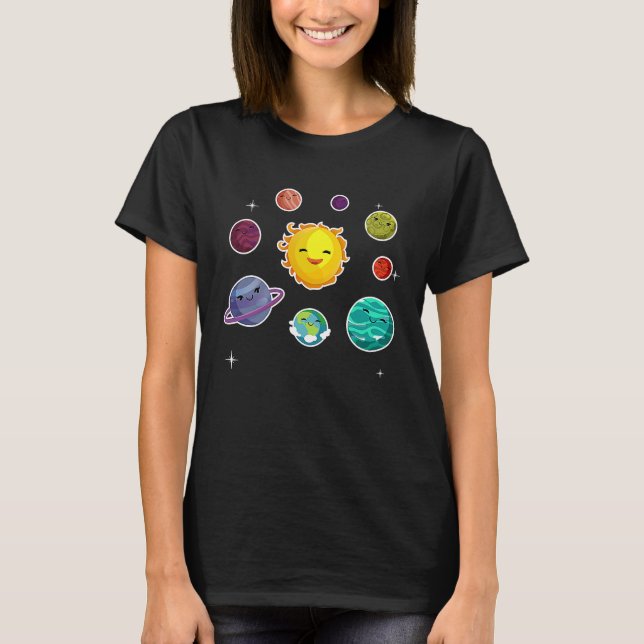 Solsystemsplanet för barn för rymdkök t shirt (Framsida)