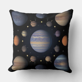 Solsystemsplaneter arrangerade i rymden kudde