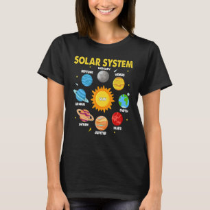 Solsystemsplanets För barn Solar System Space S T Shirt