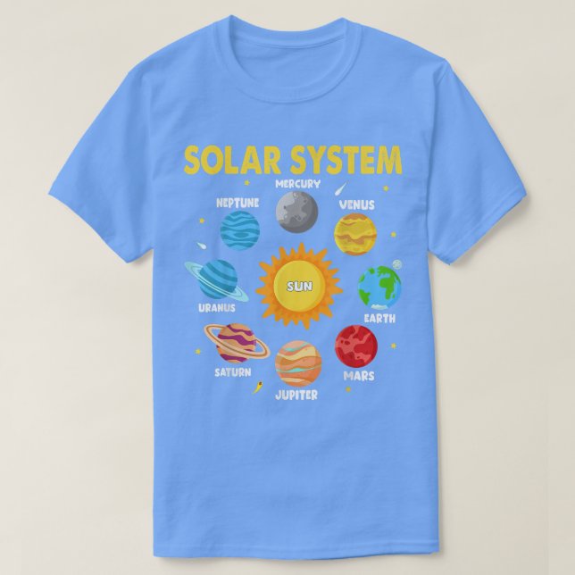 Solsystemsplanets För barn Solar System Space S T Shirt (Design framsida)