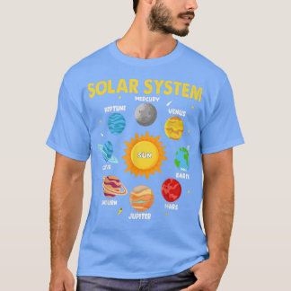 Solsystemsplanets För barn Solar System Space S T Shirt