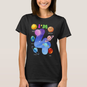 Solsystemsplanets utfall 4 år gamla 4e födelsedage t shirt