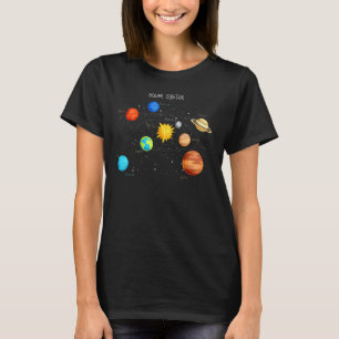 Solsystemsprojekt Sol Space och Science T Shirt