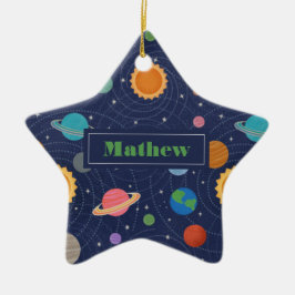 Solsystemsutrymme för personlig julgransprydnad keramik