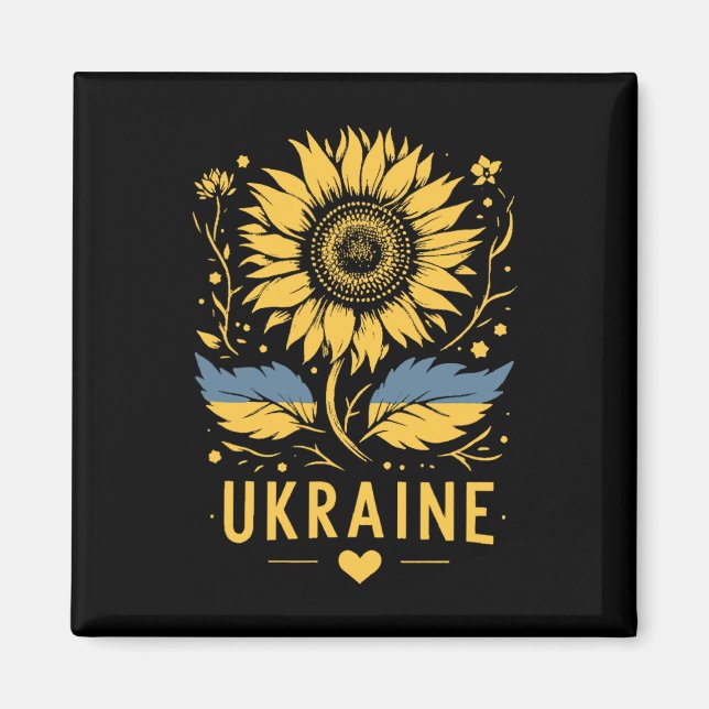 Soltork av Ukraina Jag står med Ukraina Fred För Magnet (Framsidan)