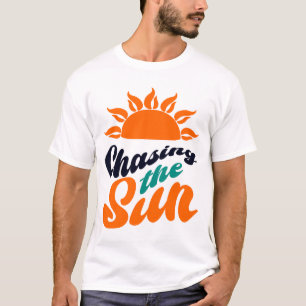 Solträdgård Jagande Solen Retro Sommar Konst T Shirt