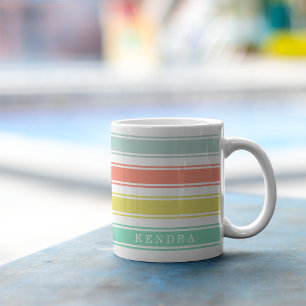 Soltvättat Neon Cabana Rand Kaffemugg