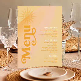 Soltypografi Bröllop Butter/Marigold ID1048 Meny