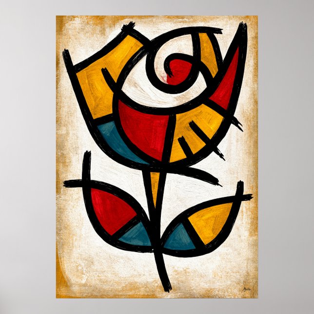 Soluppblomning Tribal Abstraktion Poster (Framsidan)