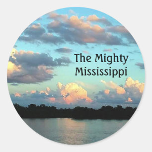 Soluppfloden Mississippi Runt Klistermärke