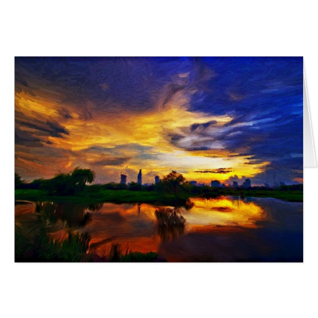 Soluppgång | ABSTRAKT Hälsningskort (Framsidan Horizontal)